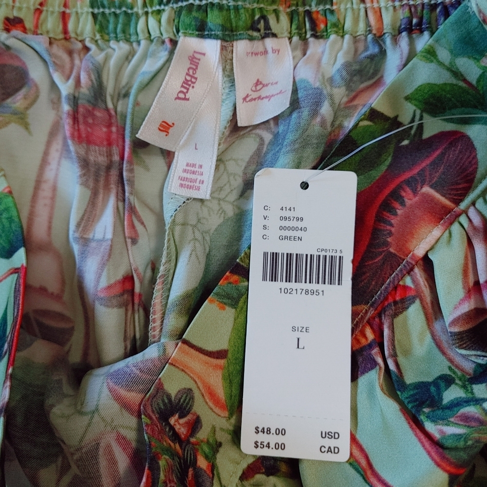LyreBird Mushroom Print Women's Silky Pajama Set - Picture 9 of 15